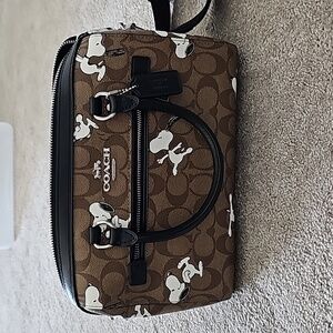 Coach x Peanuts Satchel Signature Canvas with Snoopy